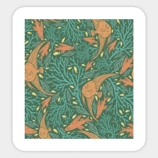 Orange and Yellow Fish Design Sticker